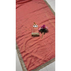 Women's Silk Embellished Saree With Unstitched Blouse 5.5Mtr (Peach)