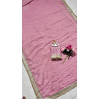Women's Silk Embellished Saree With Unstitched Blouse 5.5Mtr (Pink)
