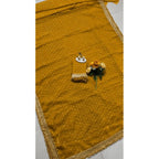 Women's Silk Embellished Saree With Unstitched Blouse 5.5Mtr (Yellow)