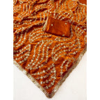 Women's Satin Embellished Saree With Unstitched Blouse 5.5Mtr (Orange)
