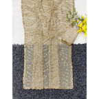 Women's Satin Embellished Saree With Unstitched Blouse 5.5Mtr (Cream)