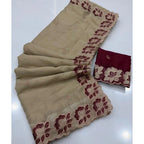 Women's Star Georgette Embroidered Saree With Unstitched Blouse 5.5Mtr (Beige)