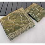 Women's Silk Embellished Saree With Unstitched Blouse 5.5Mtr (Green)