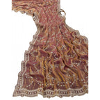 Women's Silk Embellished Saree With Unstitched Blouse 5.5Mtr (Peach)