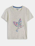 Ladies Ecru Printed T Shirt