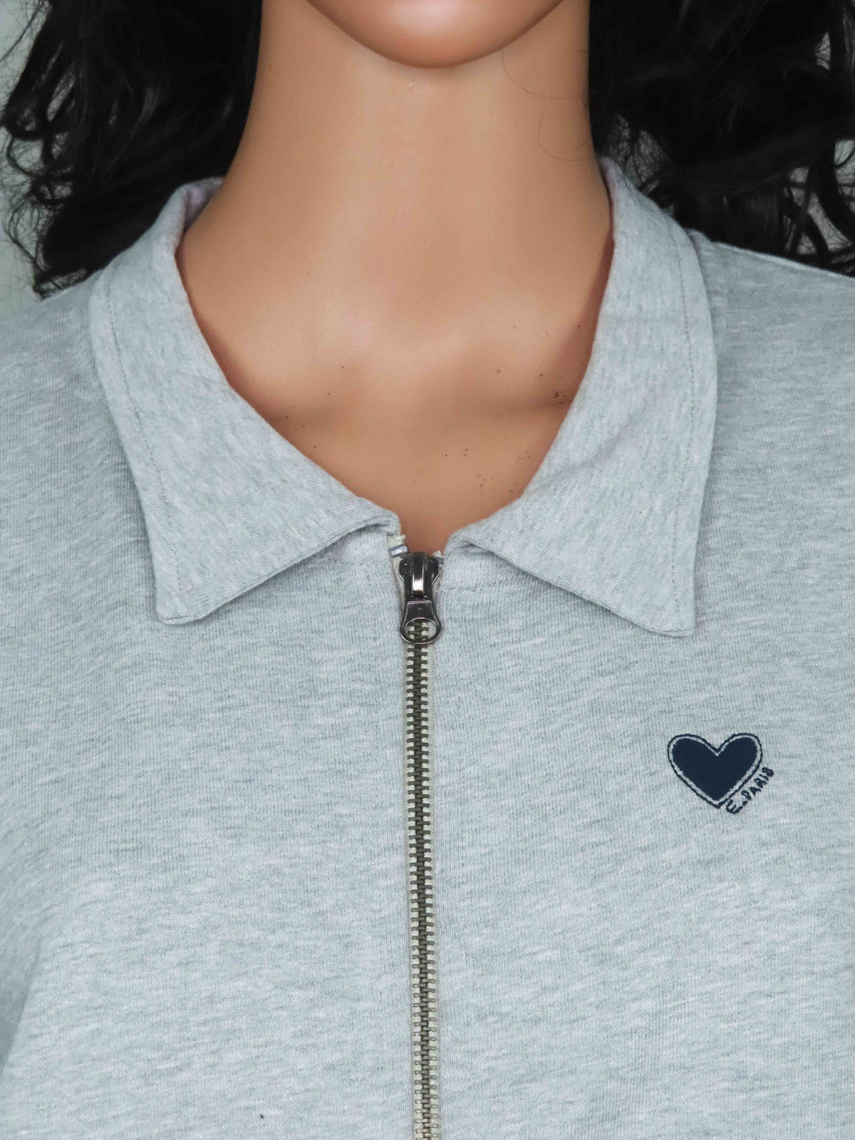 Ladies Full Zipper Grey Cardigan