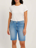Ladies Denim Bermuda Short Light Blue