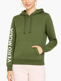 Ladies Fleece Pullover Olive Sweatshirt