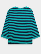 Ladies 3/4th Sleeve Green AOP Top