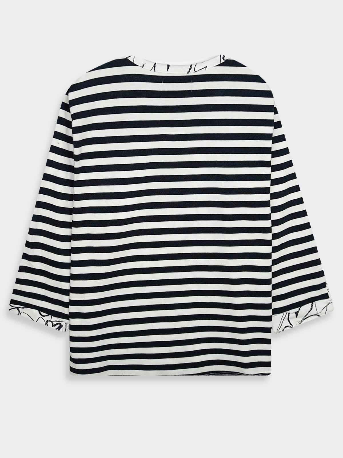 Ladies 3/4th Sleeve White AOP Top