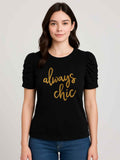 Ladies Stretch Bling Black T-Shirt