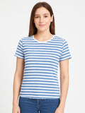 Ladies Blue Striped Tops