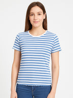 Ladies Blue Striped Tops