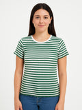 Ladies Green Striped Top