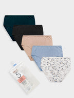 Ladies 5 Pack Stretch Bikini Briefs