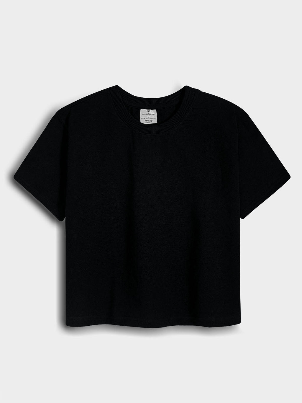 Ladies French Terry Black Crop Top