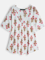 Ladies Slim Fit Pink Floral Print Top