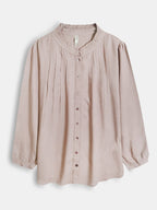 Ladies Beige Pleated Woven Top