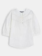 Ladies V-Neck Jacquard Top