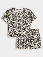 Ladies Printed Viscose Short Set