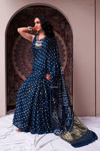 Pure Modal Gaji Silk Bandhani Saree – Ek Dani Handcrafted Collection