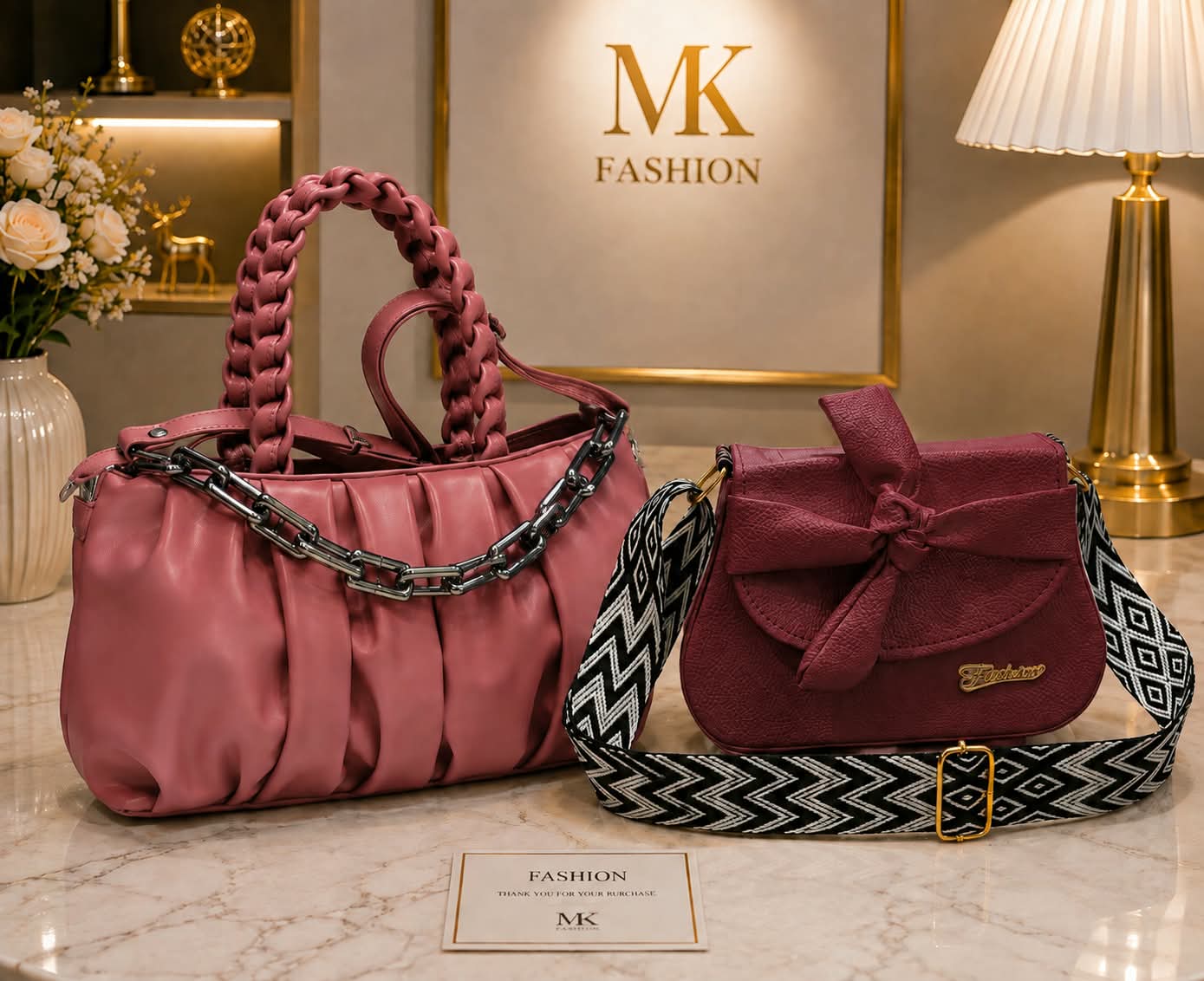 2 PCS Combo Set | Lady Crossbody Handy + Sling Bag | 8x6 Inch