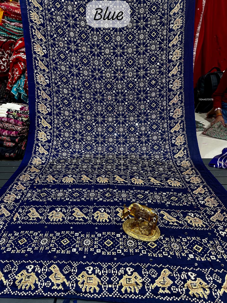 Hand Crafted Foilgota Pallu Tissue Dola Saree with Heavy Mono Blouse