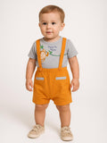 Baby Boys 2 Pc Set Grey Melange/Orange