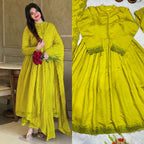 Heavy Roman Silk Dress With Rich Embroidery Dress