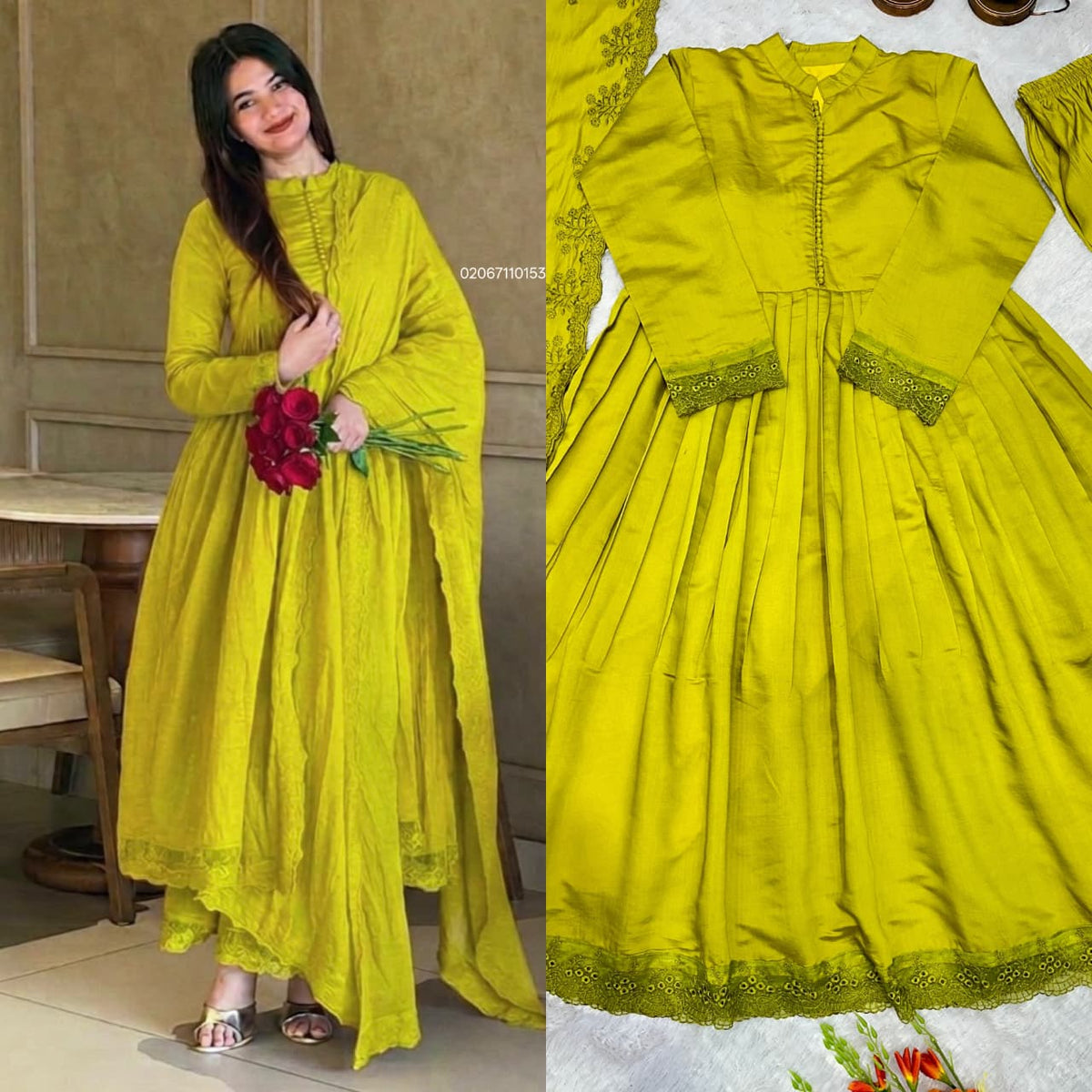 Heavy Roman Silk Dress With Rich Embroidery Dress