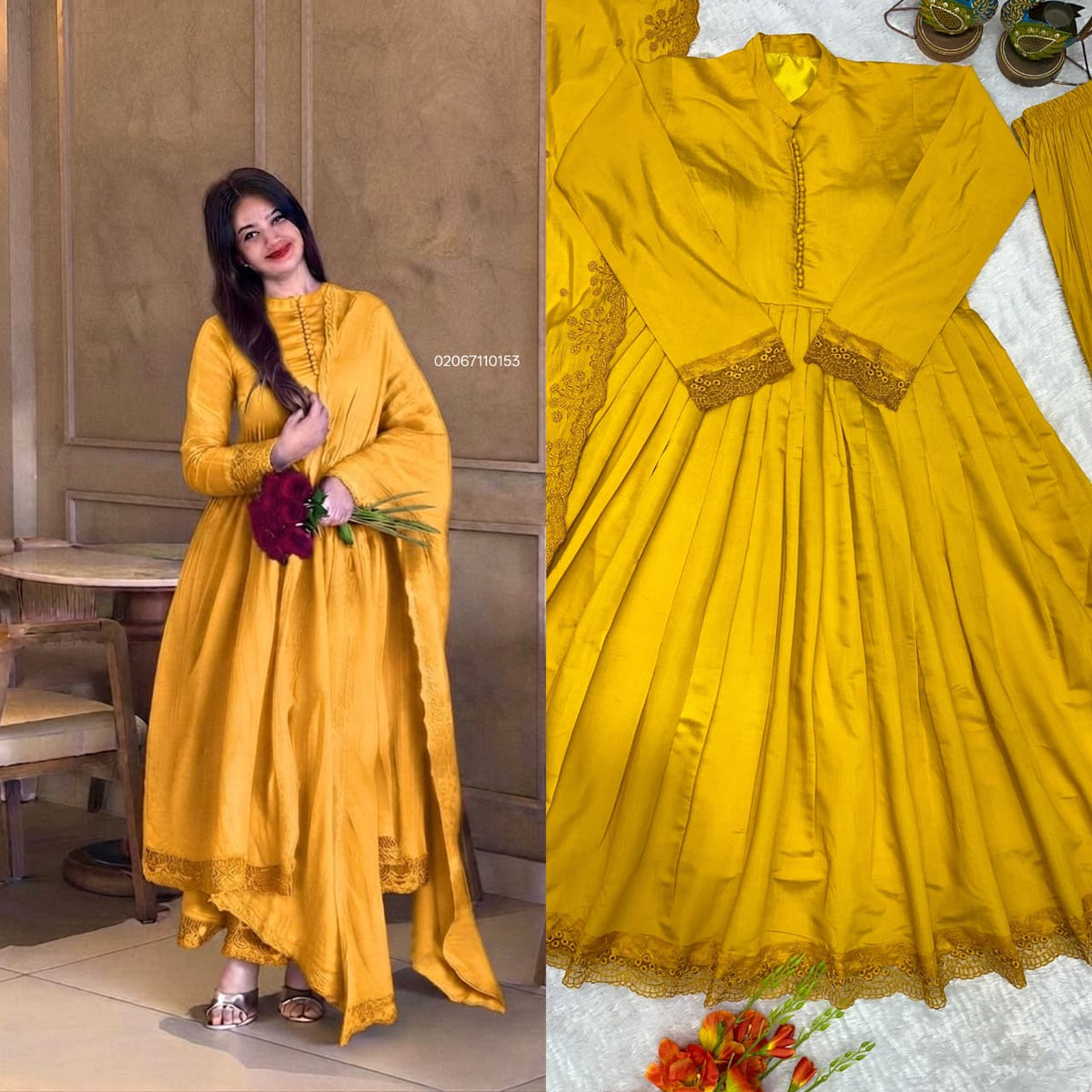 Heavy Roman Silk Dress With Rich Embroidery Dress