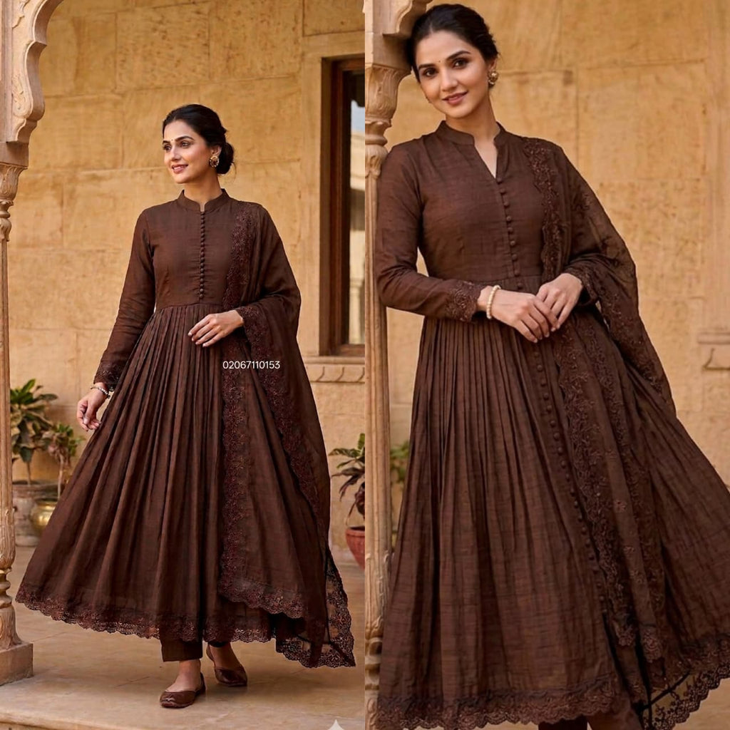 Heavy Roman Silk Dress With Rich Embroidery Dress