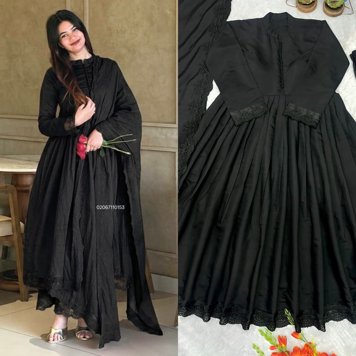 Heavy Roman Silk Dress With Rich Embroidery Dress