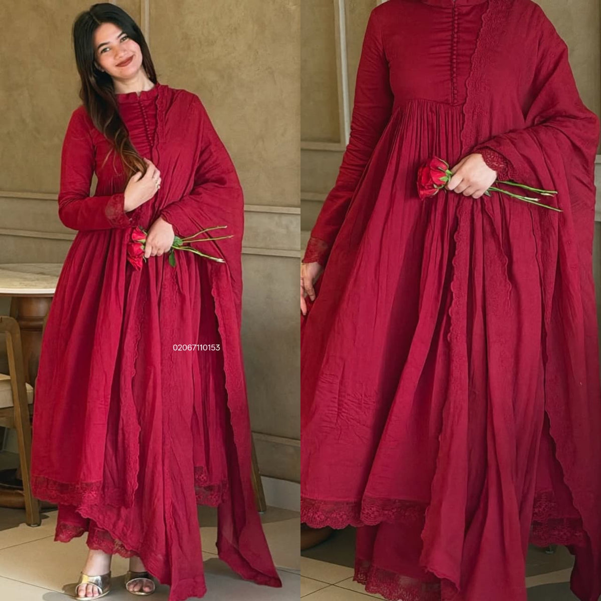 Heavy Roman Silk Dress With Rich Embroidery Dress
