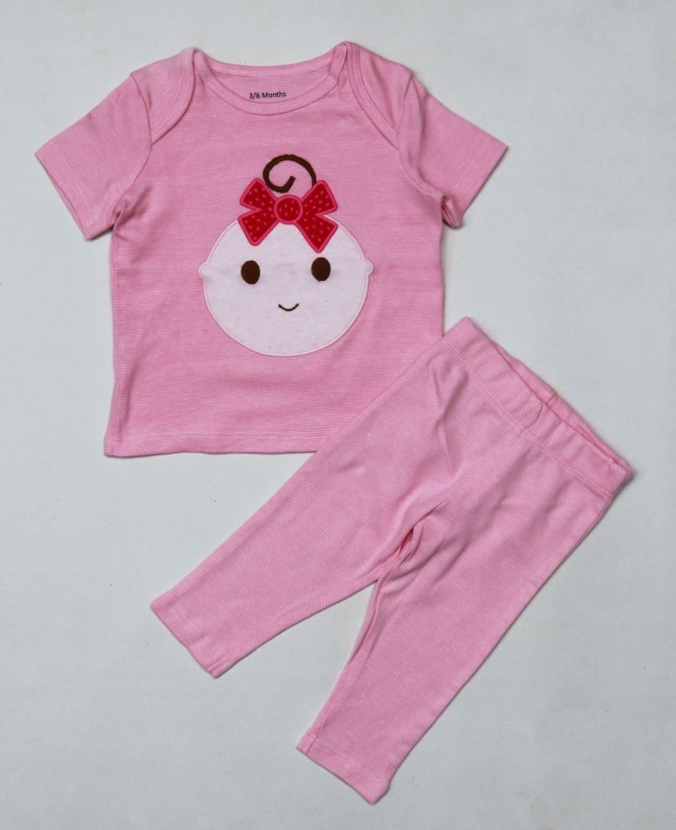 Baby Girls Pyjama Set With Applique