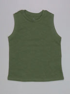 TEX Baby Sleeveless Slub Knit T Shirt Olive