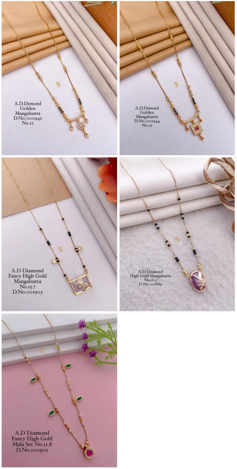 Diamond Golden Mangalsutra - 21 Variants