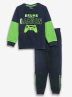 Boys Black Outer Wear Sets Sweatshirt And Jogger