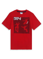 Boys Printed Shorty Set | Red