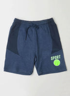 Boys French Terry Cut N Sew Shorts Navy Melange