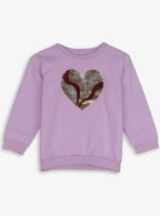 Girls Fleece Pullover Pink Sequin Sweatshirt
