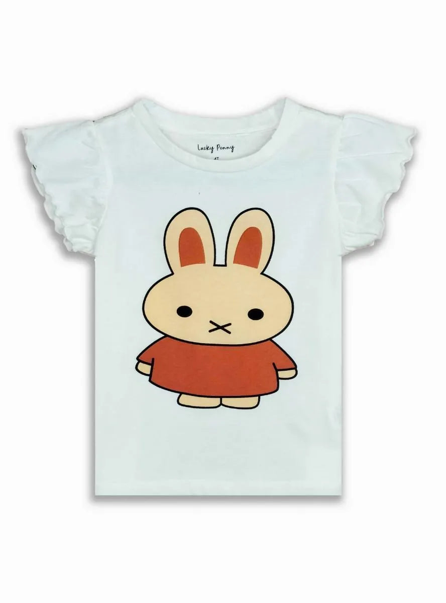 Girls Printed Top | White
