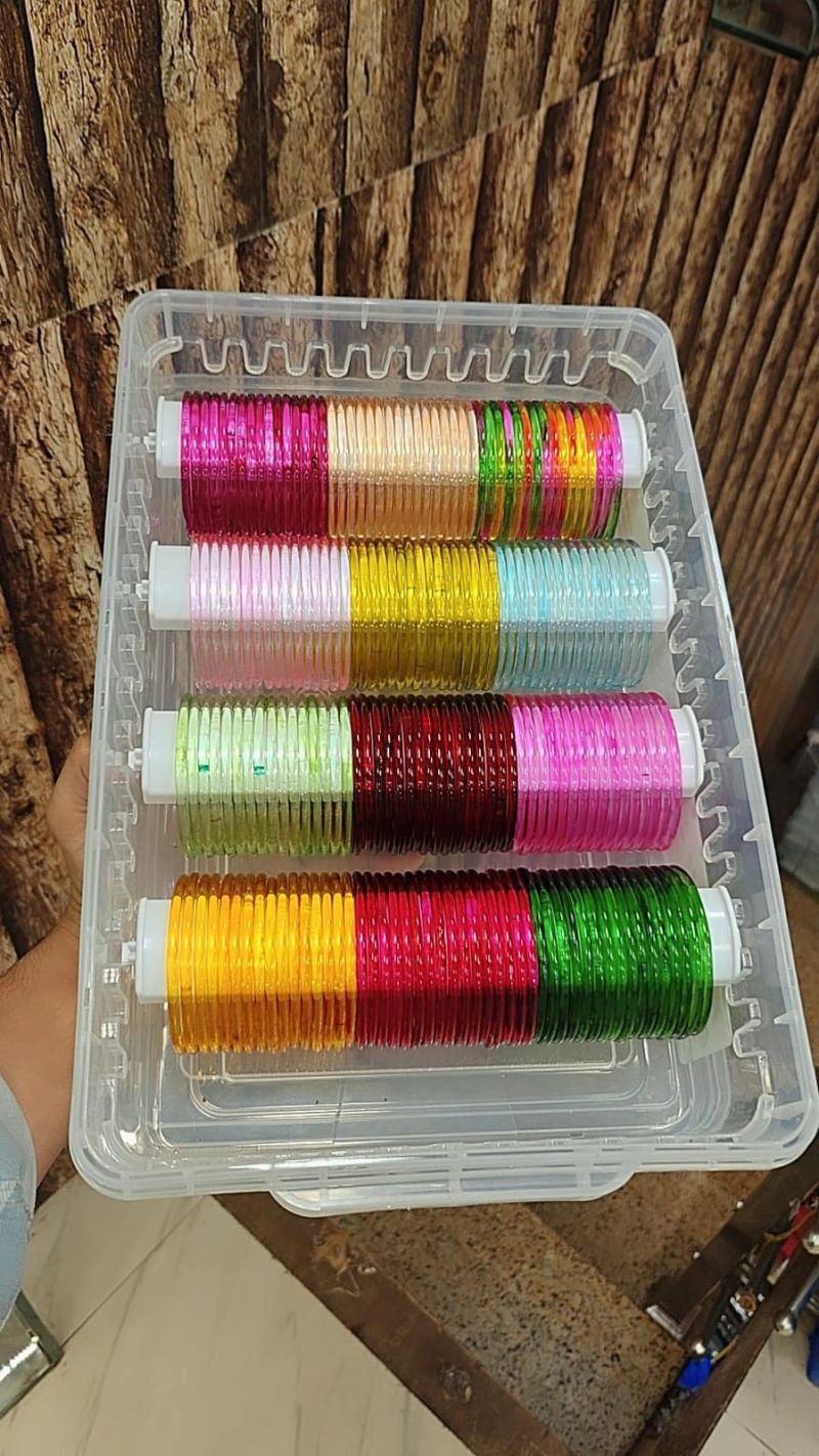 Jelly Simple Glass Bangles Set