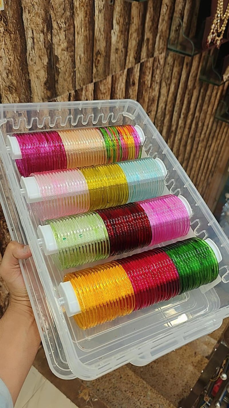 Jelly Simple Glass Bangles Set