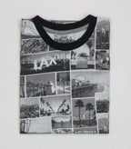 Mens Printed T Shirt Grey Melange Aop