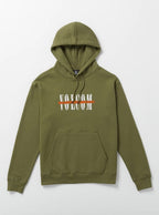 Mens Green Printed Hooded Fleece Sweatshirt