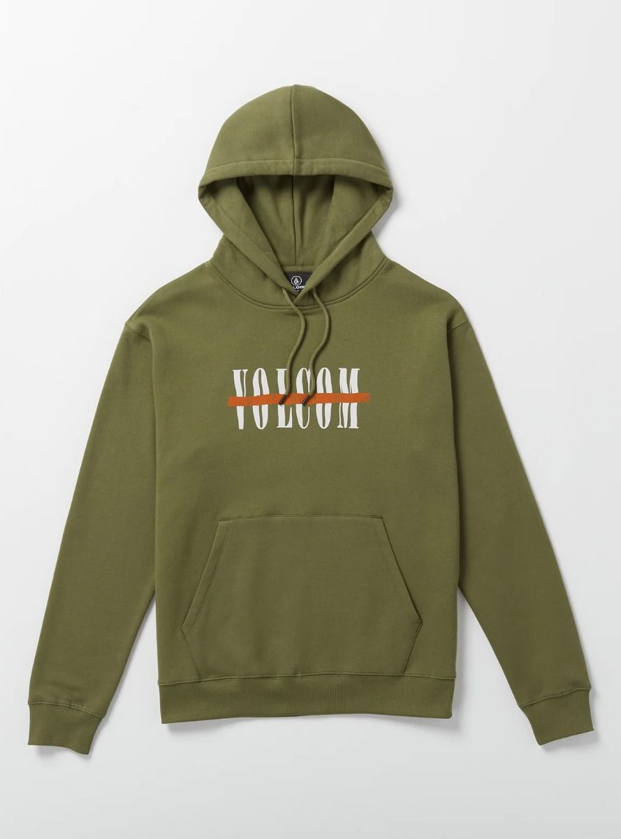 Mens Green Printed Hooded Fleece Sweatshirt