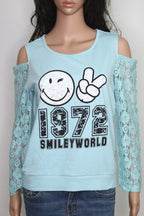 Ladies Winter T Shirt With Crochet Sleeve