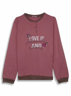 Ladies Interlock Pink Love Pyjama Set
